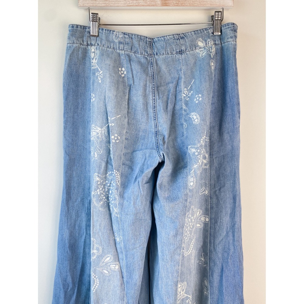 Free People We The Free Luna Extreme Flare Pants 27‎ Blue Patchwork Denim Hippie - Picture 8 of 14